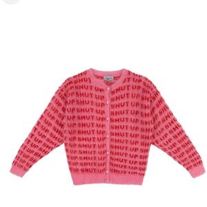 Ashley Williams Pink and Red Mohair Shut Up Cardigan | Large